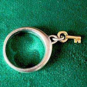 Tiffany & Co. Silver Ring with Gold Key